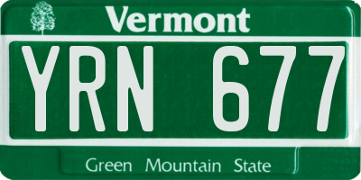 VT license plate YRN677