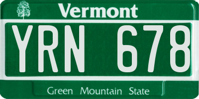 VT license plate YRN678