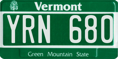 VT license plate YRN680