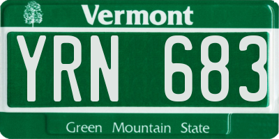 VT license plate YRN683