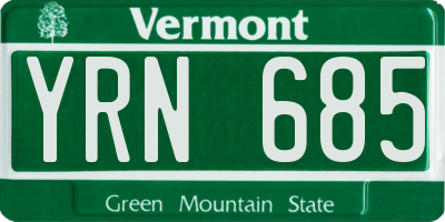 VT license plate YRN685