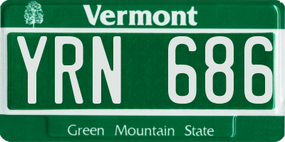 VT license plate YRN686