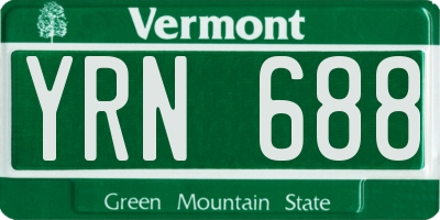 VT license plate YRN688
