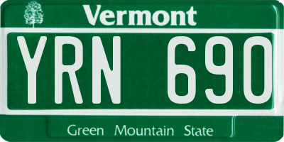 VT license plate YRN690