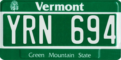 VT license plate YRN694
