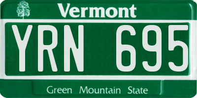 VT license plate YRN695