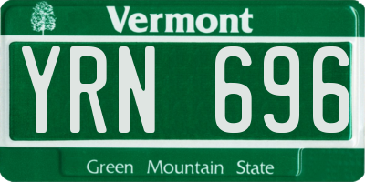 VT license plate YRN696