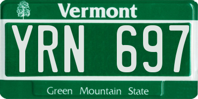 VT license plate YRN697