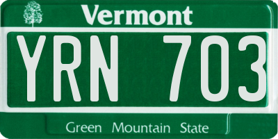 VT license plate YRN703