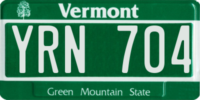 VT license plate YRN704