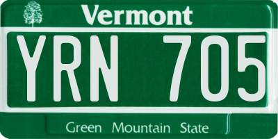 VT license plate YRN705