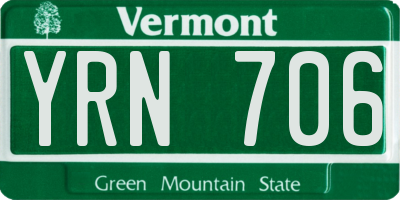 VT license plate YRN706