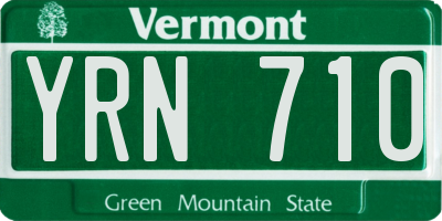 VT license plate YRN710