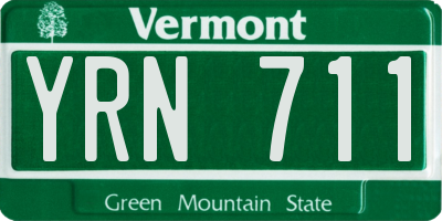 VT license plate YRN711