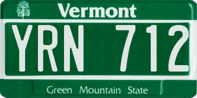 VT license plate YRN712