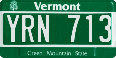 VT license plate YRN713