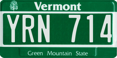 VT license plate YRN714