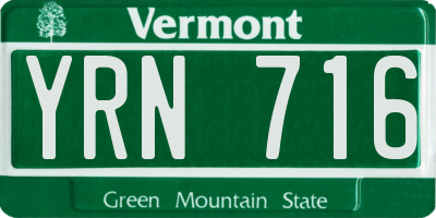 VT license plate YRN716