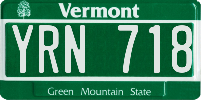 VT license plate YRN718