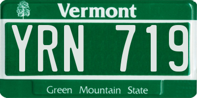 VT license plate YRN719