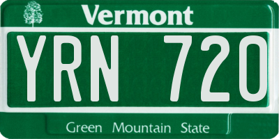 VT license plate YRN720