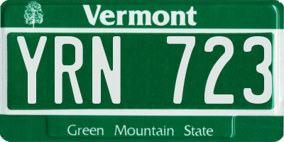 VT license plate YRN723