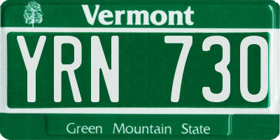 VT license plate YRN730