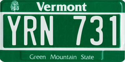 VT license plate YRN731
