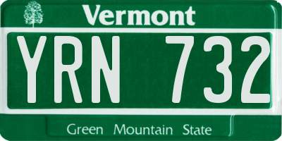 VT license plate YRN732