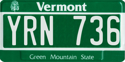 VT license plate YRN736