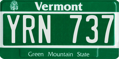 VT license plate YRN737