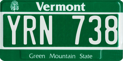 VT license plate YRN738