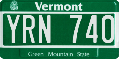 VT license plate YRN740
