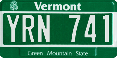 VT license plate YRN741