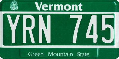 VT license plate YRN745
