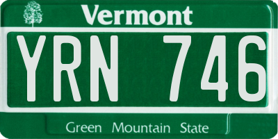 VT license plate YRN746