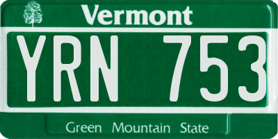 VT license plate YRN753