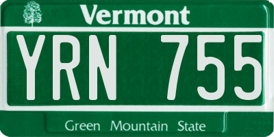 VT license plate YRN755