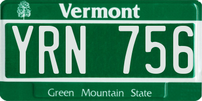 VT license plate YRN756