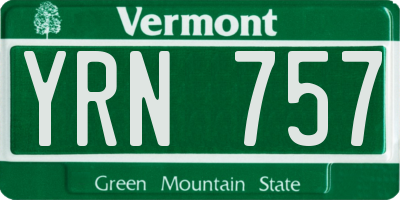 VT license plate YRN757