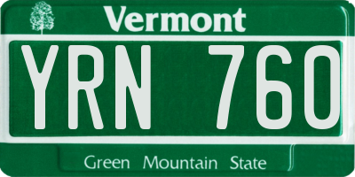 VT license plate YRN760