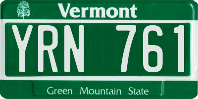 VT license plate YRN761