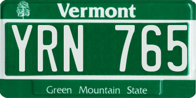 VT license plate YRN765