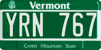 VT license plate YRN767