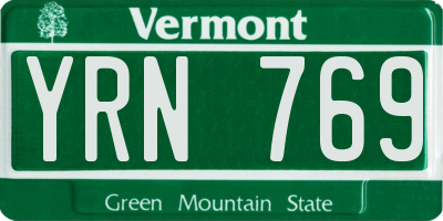 VT license plate YRN769