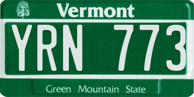 VT license plate YRN773