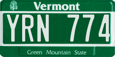 VT license plate YRN774