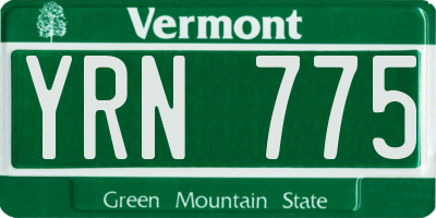 VT license plate YRN775