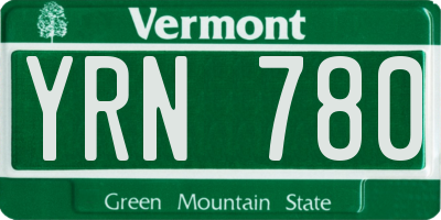 VT license plate YRN780