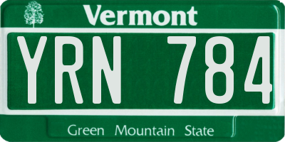 VT license plate YRN784
